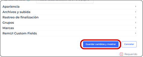 Haz clic en Guardar cambios y mostrar para aplicar el nuevo formato y visualizar cómo quedó tu aula.